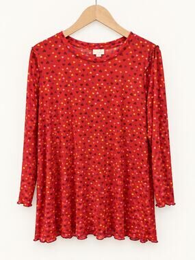 LOGO Layers by Lori Goldstein 3/4 Sleeve Top Fiery Red Size L NWOT # Bag 53